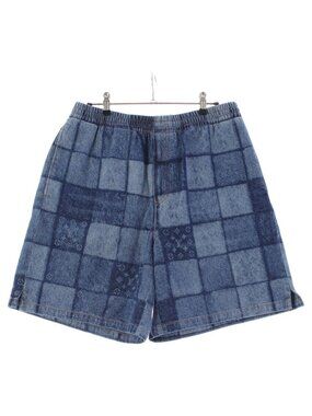Louis Vuitton Monogram Laser Signature Patchwork Denim Shorts Blue 30